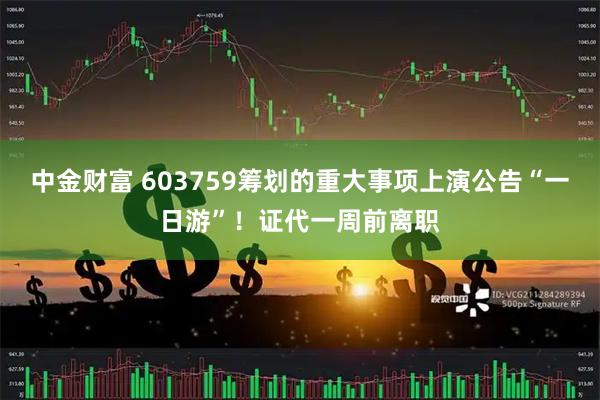 中金财富 603759筹划的重大事项上演公告“一日游”！证代一周前离职